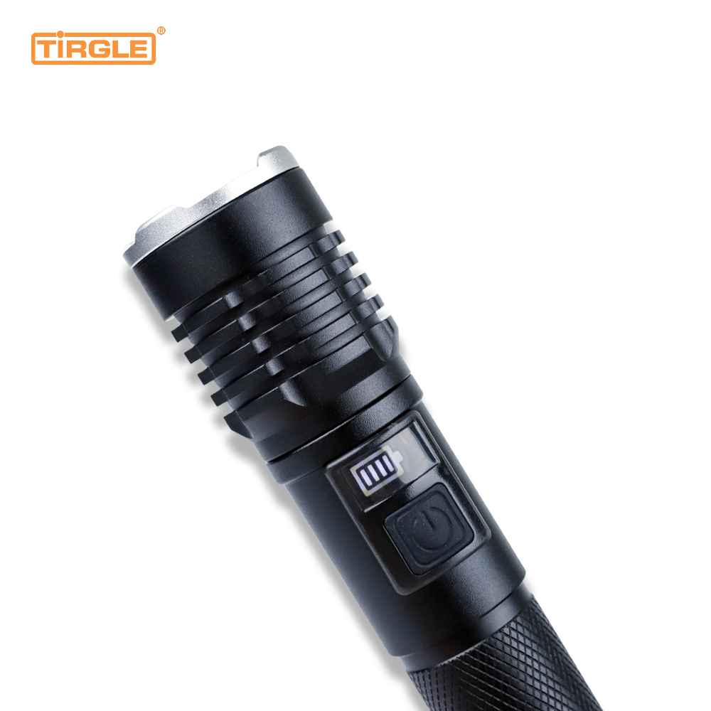 HL-5006 Laser alb cu zoom telescopic din aliaj de aluminiu Port de încărcare multifuncțional tip C Lanternă profesională pentru operațiuni în aer liber focalizare telescopică rezistentă la apă